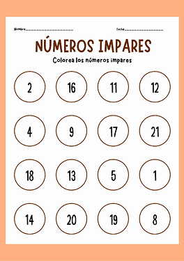 Números impares - Fichas educativas de matemáticas para colorear-1