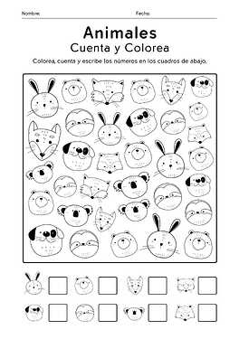 Animales para contar y colorear-1