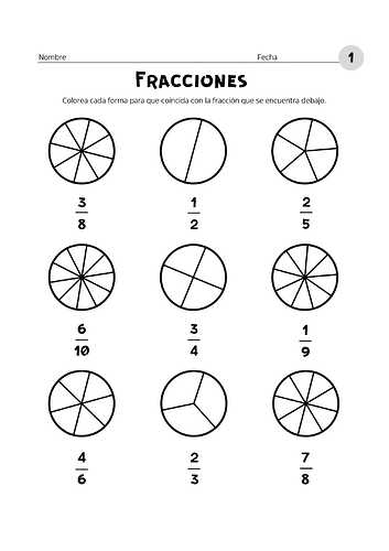 Fichas de fracciones para colorear-1