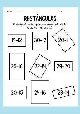Resta de 2 digitos - Hojas de actividades para colorear matemáticas-1