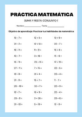 Sumar y resta 8 paginas - Plantillas matemáticas de colorear-1